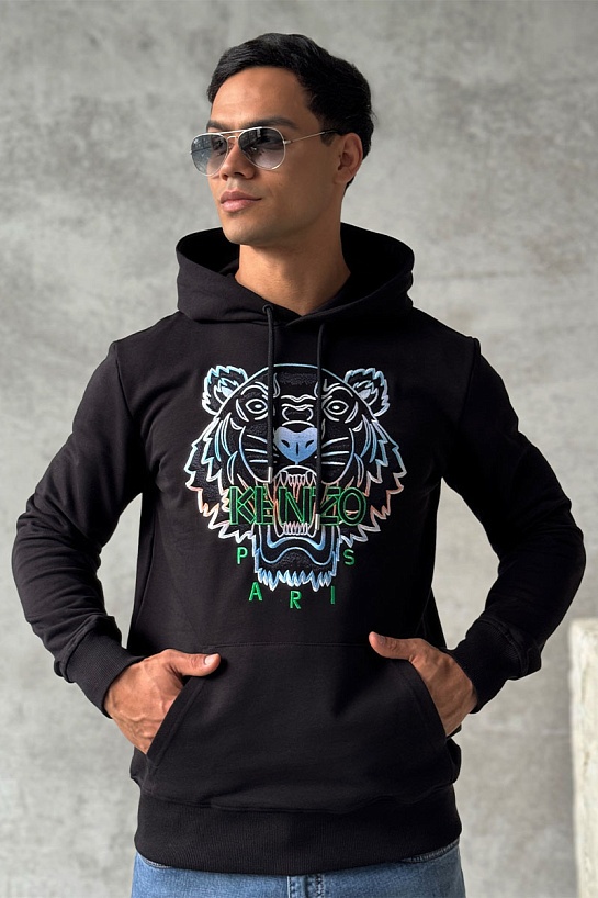 Мужское худи Kenzo Gradient Tiger logo-embroidered