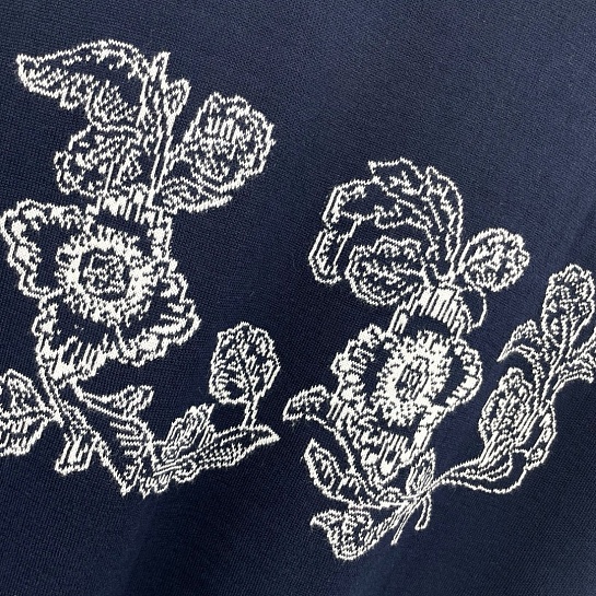 Мужская тёмно-синяя футболка Louis Vuitton Premium Intarsia floral