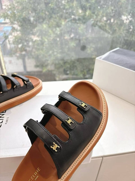 Женские шлёпанцы Celine Premium - Black
