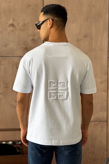 Мужская футболка Givenchy flocked logo - White   