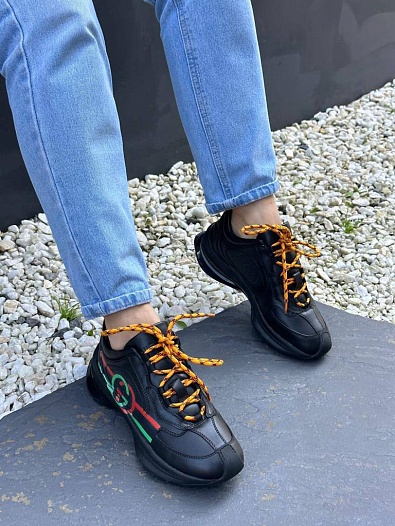 Женские кожаные кроссовки Gucci GG Run   