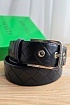 Кожаный чёрный ремень Bottega Veneta - длина 100 / 105 см