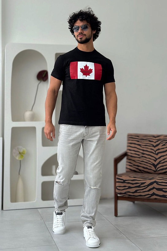 Футболка тёмно-синего цвета Dsquared2 Flag of Canada