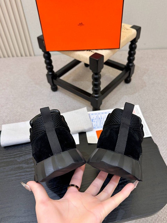 Мужские чёрные кроссовки Hermes Bouncing