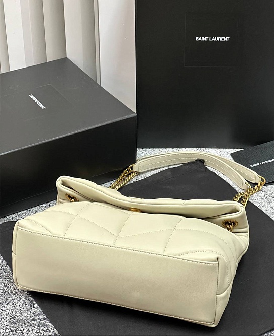 Женская кожаная сумка Yves Saint Laurent Loulou Premium 28x17x9 см - White