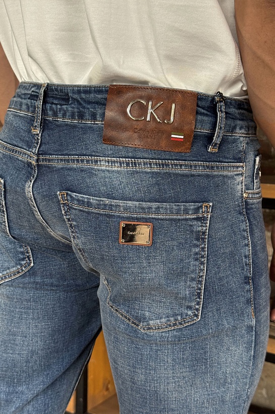 Мужские синие джинсы Calvin Klein logo-plaque