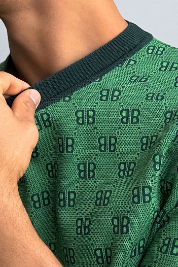 Зелёная оверсайз футболка Balenciaga   