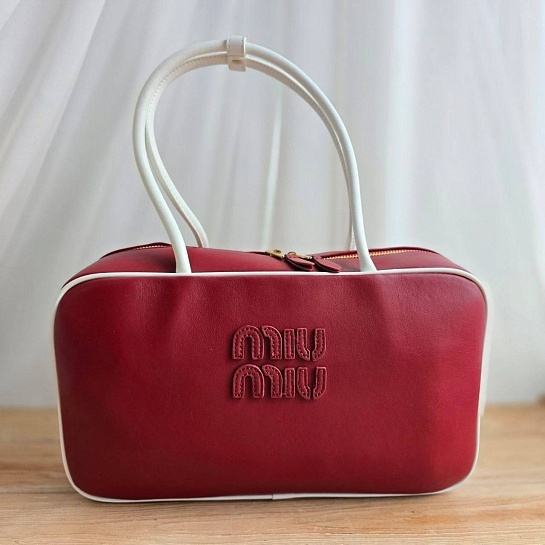 Кожаная сумка тоут MIU MIU Beau 36x21 см - Red