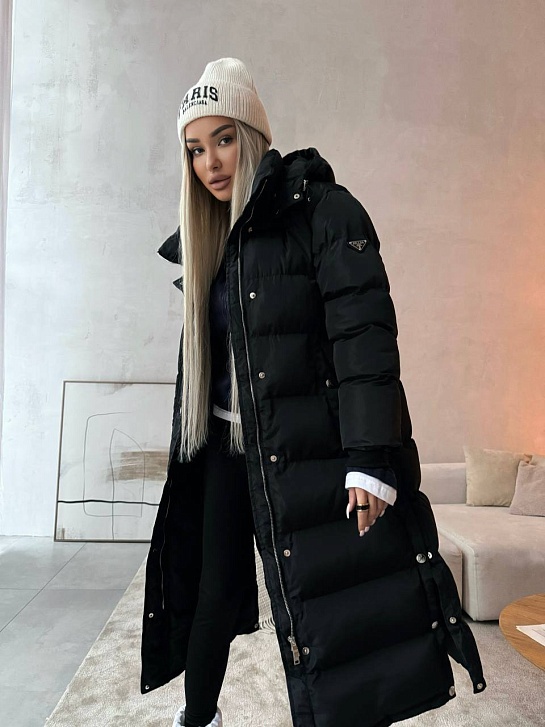 Женская чёрная куртка Prada Premium