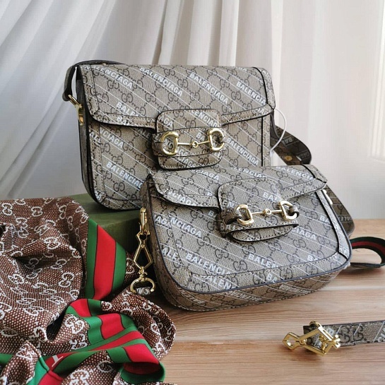 Сумка Gucci x Baleniaga Horsebit 20.5x15 см