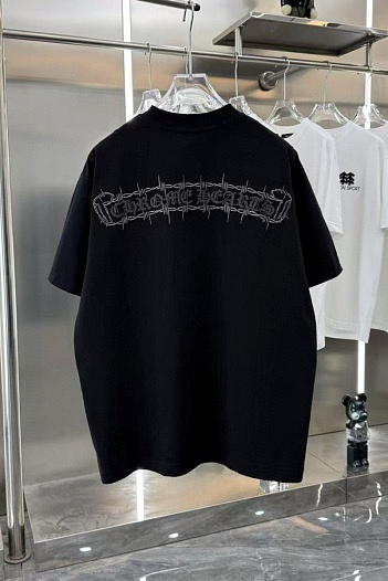 Чёрная оверсайз футболка Chrome Hearts Premium   