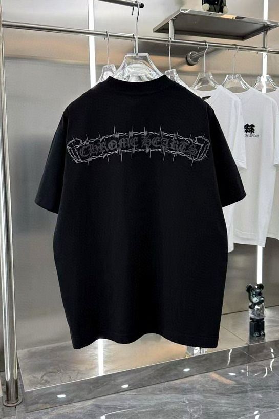 Чёрная оверсайз футболка Chrome Hearts Premium