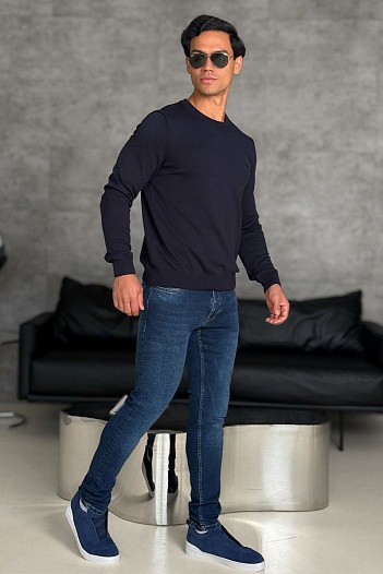 Мужской тёмно-синий джемпер Loro Piana   