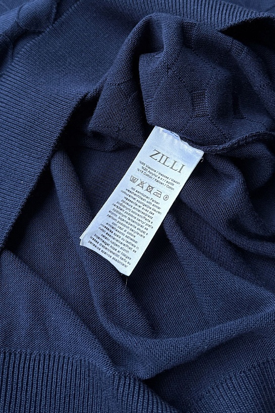 Мужское поло Zilli zip neck - Blue