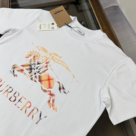 Мужская белая футболка Burberry premium   