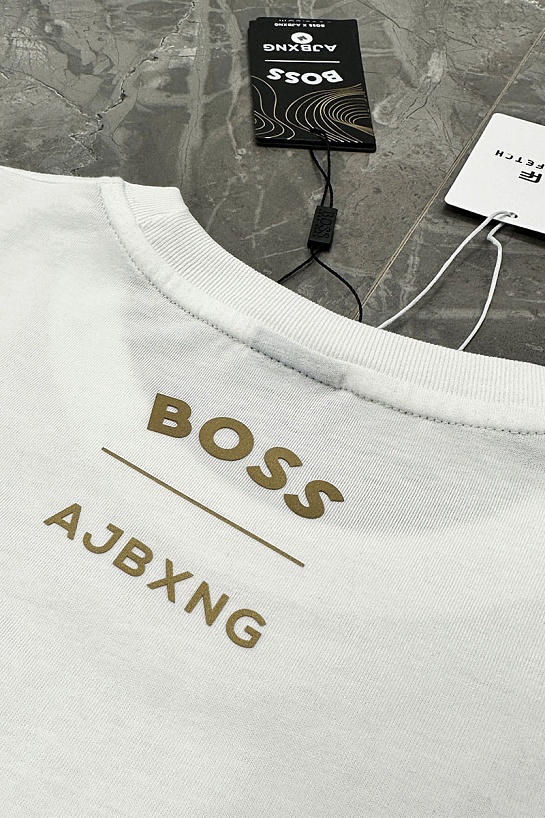 Мужская белая футболка Hugo Boss x AJBXNG