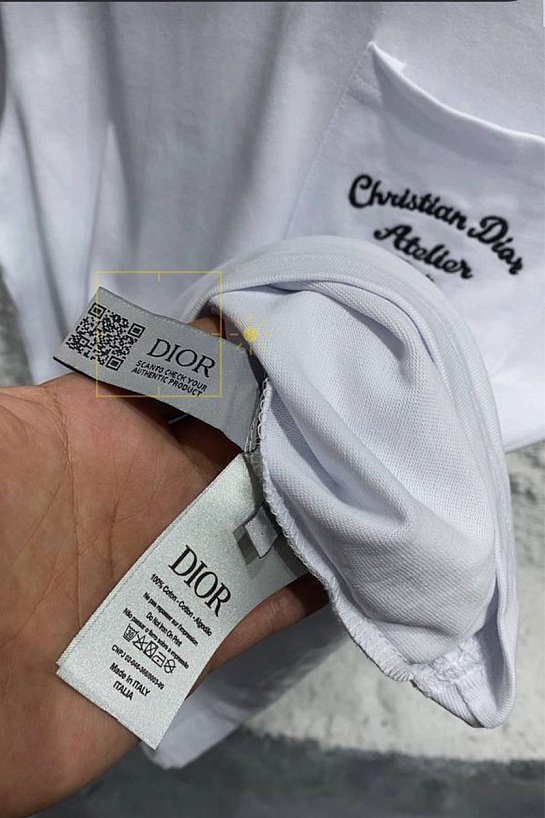Белая оверсайз футболка Dior Atelier Pocket