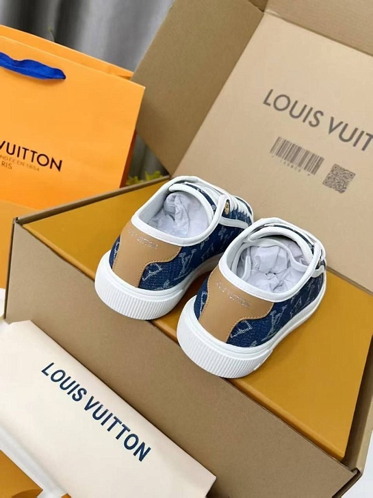 Женские комбинированные кеды Louis Vuitton Premium - Blue
