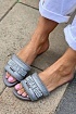 Женские шлепанцы Dior Dway Slide Embroidered Cotton