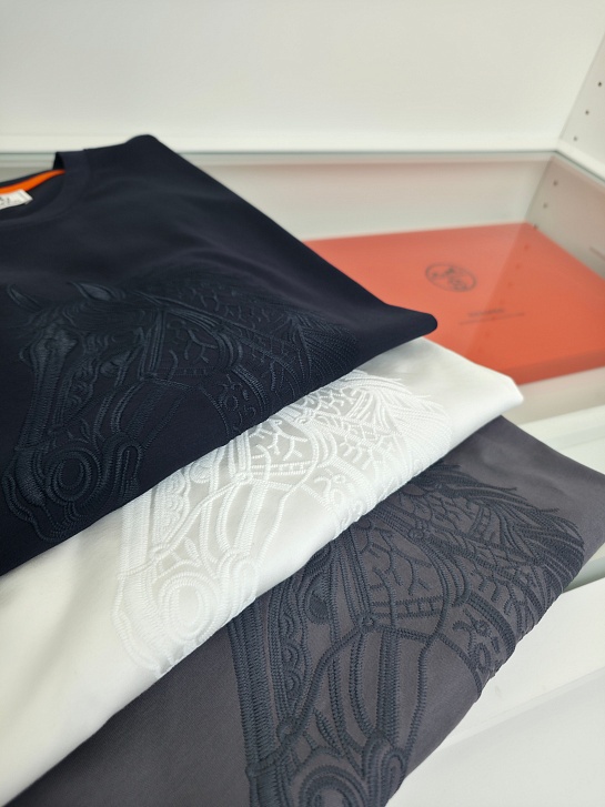 Мужская серая футболка Hermes premium