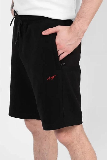 Мужские чёрные шорты Hugo Boss script-logo   