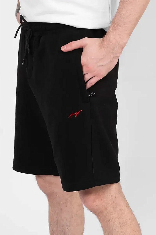 Мужские чёрные шорты Hugo Boss script-logo