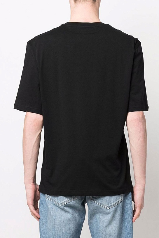 Чёрная оверсайз футболка Moschino colourblocked logo