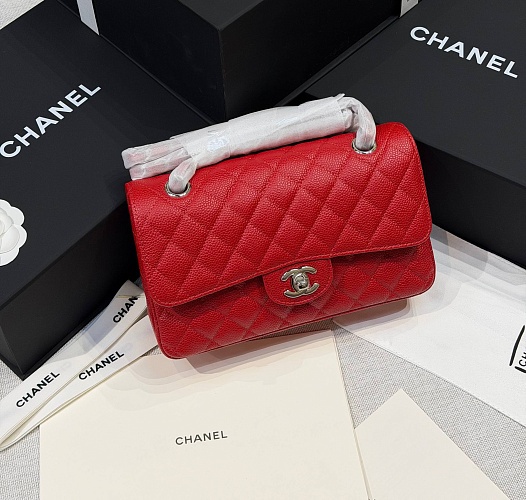 Кожаная сумка Chanel Classic Flap premium 23x14x6 см (7 расцветок)   