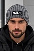 Мужская шапка серого цвета Karl Lagerfeld logo-patch