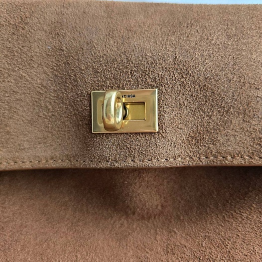 Замшевая сумка Balenciaga Rodeo 28x20 см - Chestnut   