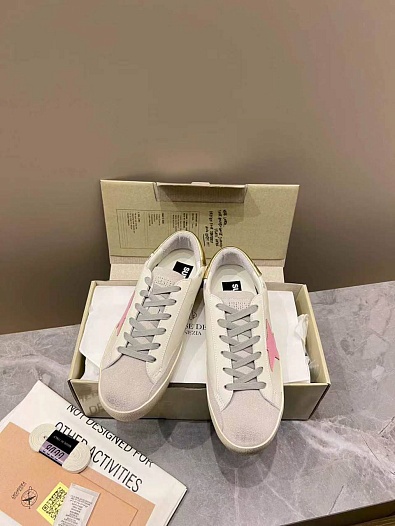 Женские кожаные кроссовки Golden Goose Super Star premium   