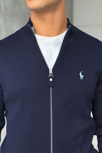 Мужская тёмно-синяя кофта Polo Ralph Lauren pony-embroidered   