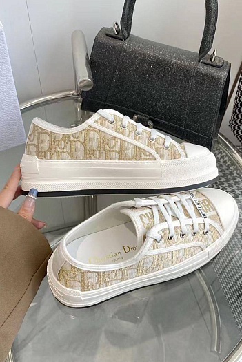 Женские кеды на платформе Dior Walk'n' Premium - Beige   