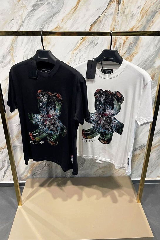 Мужская чёрная футболка Philipp Plein Teddy Bear