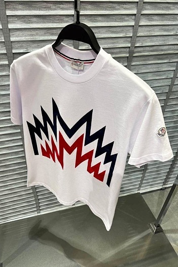 Мужская белая футболка Moncler Multi M Logo   