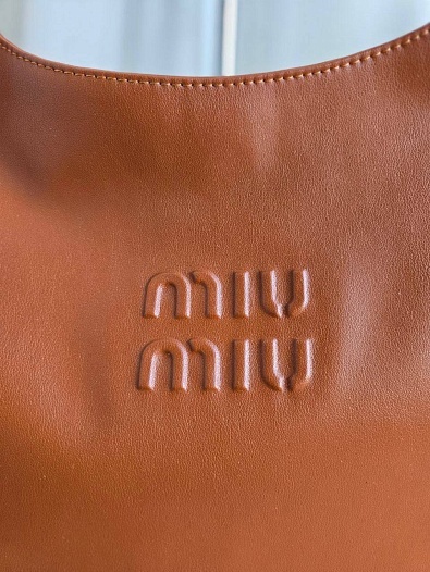 Кожаная сумка MIU MIU 39x22 см - Brown   