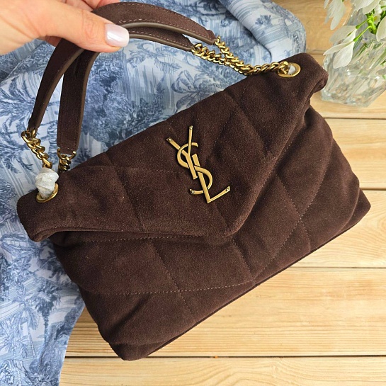 Замшевая сумка Yves Saint Laurent Lou Puffer 30x19 см