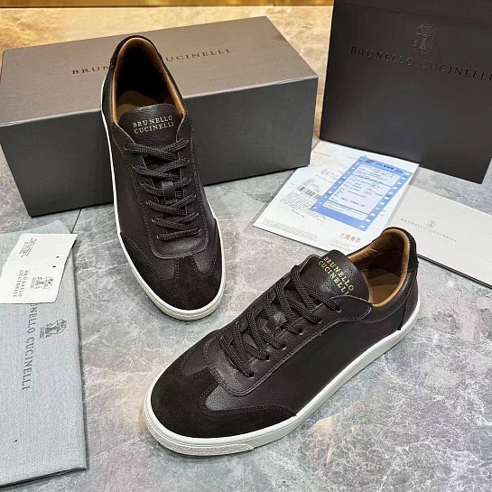 Мужские комбинированные кроссовки Brunello Cucinelli