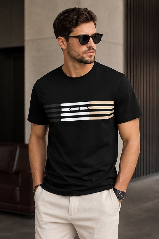 Чёрная футболка Hugo Boss x Matteo Berrettini