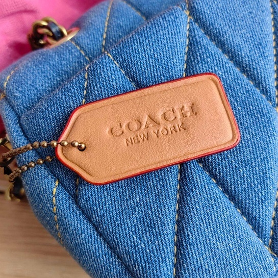 Джинсовая сумка Coach baguette 26x12 см