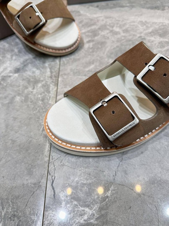 Замшевые шлёпанцы Brunello Cucinelli Urban