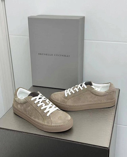 Женские замшевые кроссовки Brunello Cucinelli Premium - Brown   