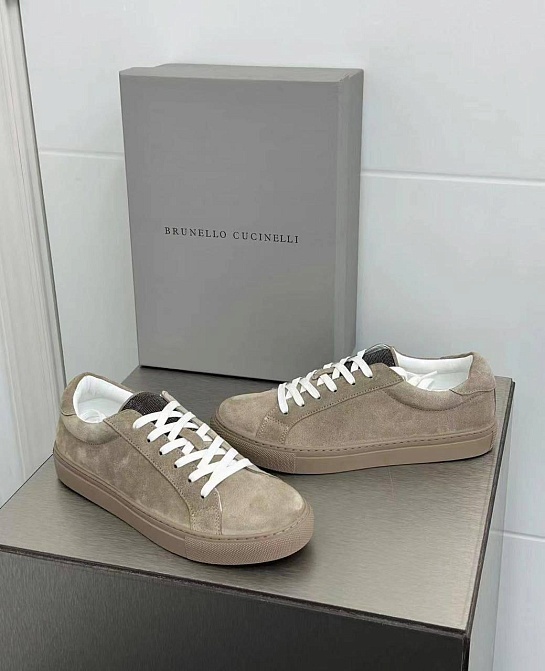 Женские замшевые кроссовки Brunello Cucinelli Premium - Brown