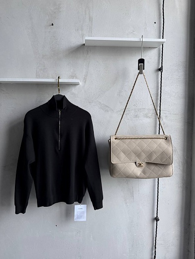 Женский свитшот Chanel чёрного цвета premium   