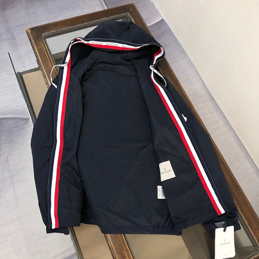Тёмно-синяя ветровка Moncler Carles logo-patch   