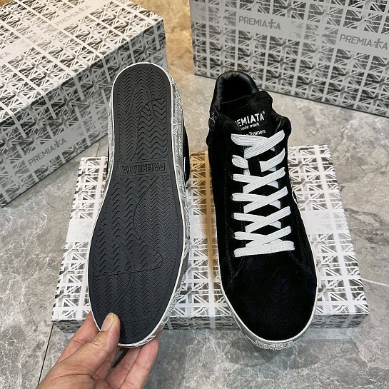 Замшевые кроссовки с мехом Premiata high-top - Black